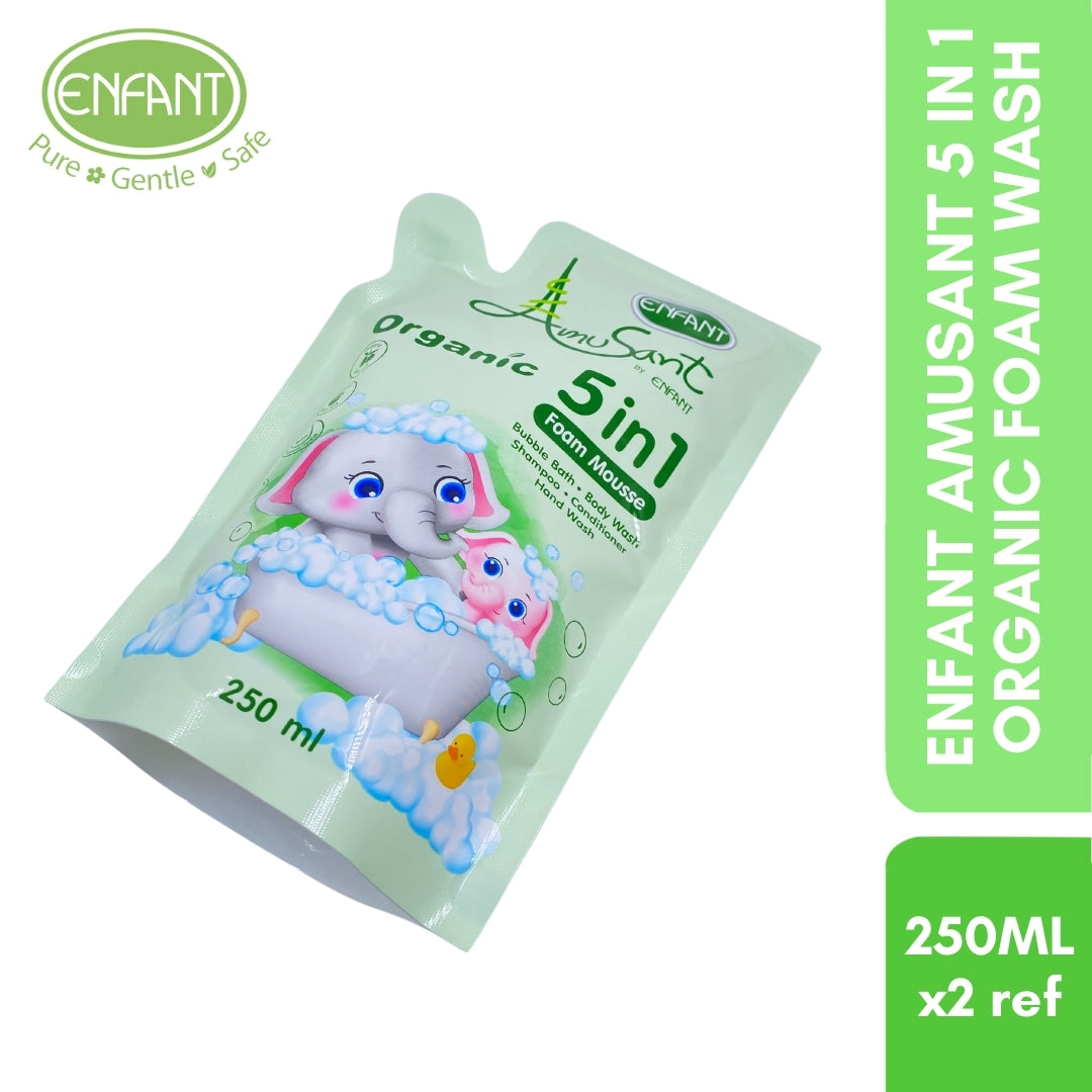 ENFANT AMUSANT 5 IN1 ORGANIC FOAM WASH 250ML X2 Refill