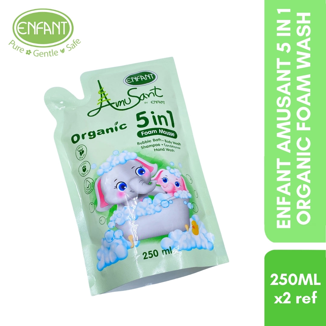 ENFANT AMUSANT 5 IN1 ORGANIC FOAM WASH 250ML X2 Refill