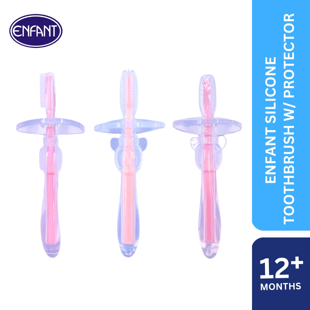 ENFANT BABY SILICONE TOOTHBRUSH WITH PROTECTOR