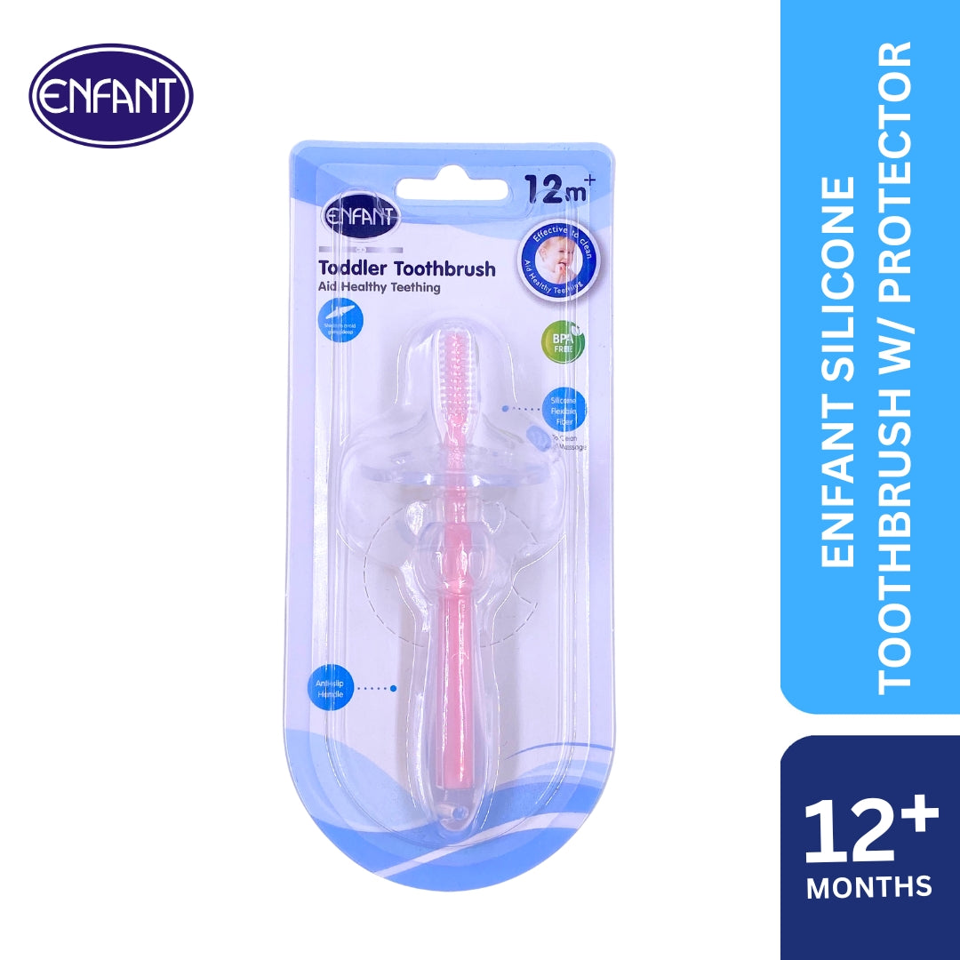 ENFANT BABY SILICONE TOOTHBRUSH WITH PROTECTOR