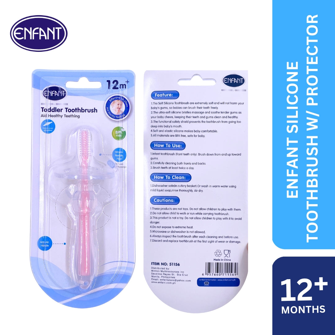 ENFANT BABY SILICONE TOOTHBRUSH WITH PROTECTOR