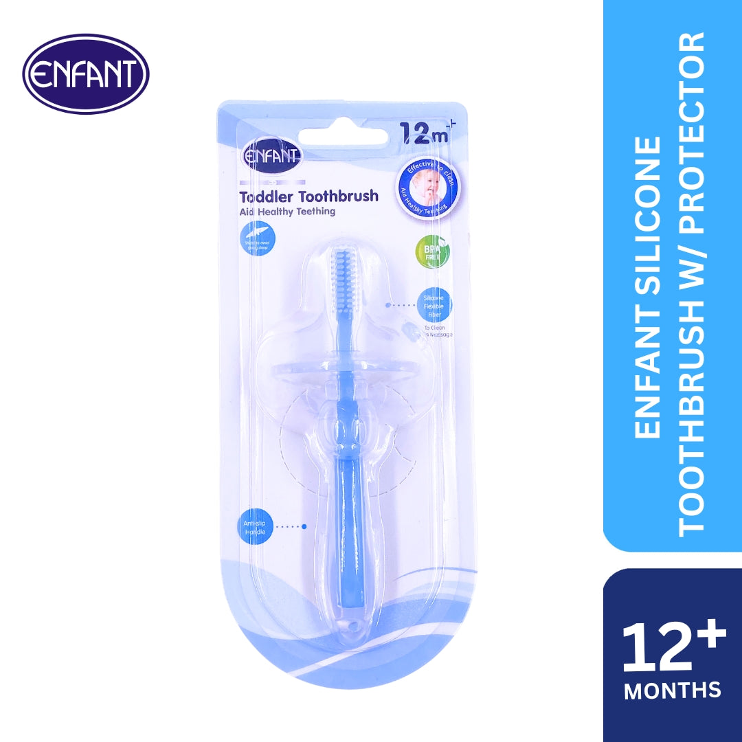 ENFANT BABY SILICONE TOOTHBRUSH WITH PROTECTOR