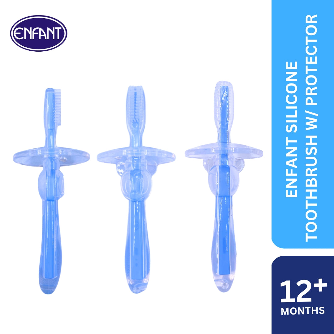 ENFANT BABY SILICONE TOOTHBRUSH WITH PROTECTOR