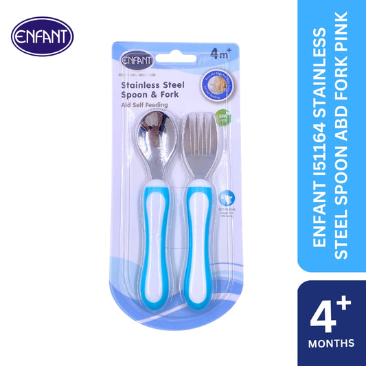 ENFANT BABY STAINLESS SPOON AND FORK SET FOR EASY EATING