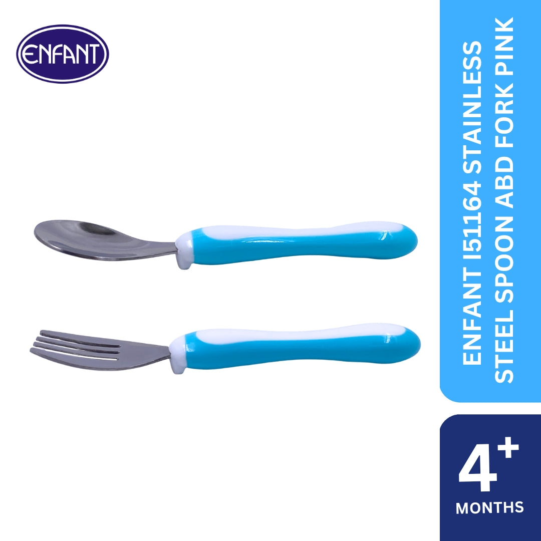 ENFANT BABY STAINLESS SPOON AND FORK SET FOR EASY EATING
