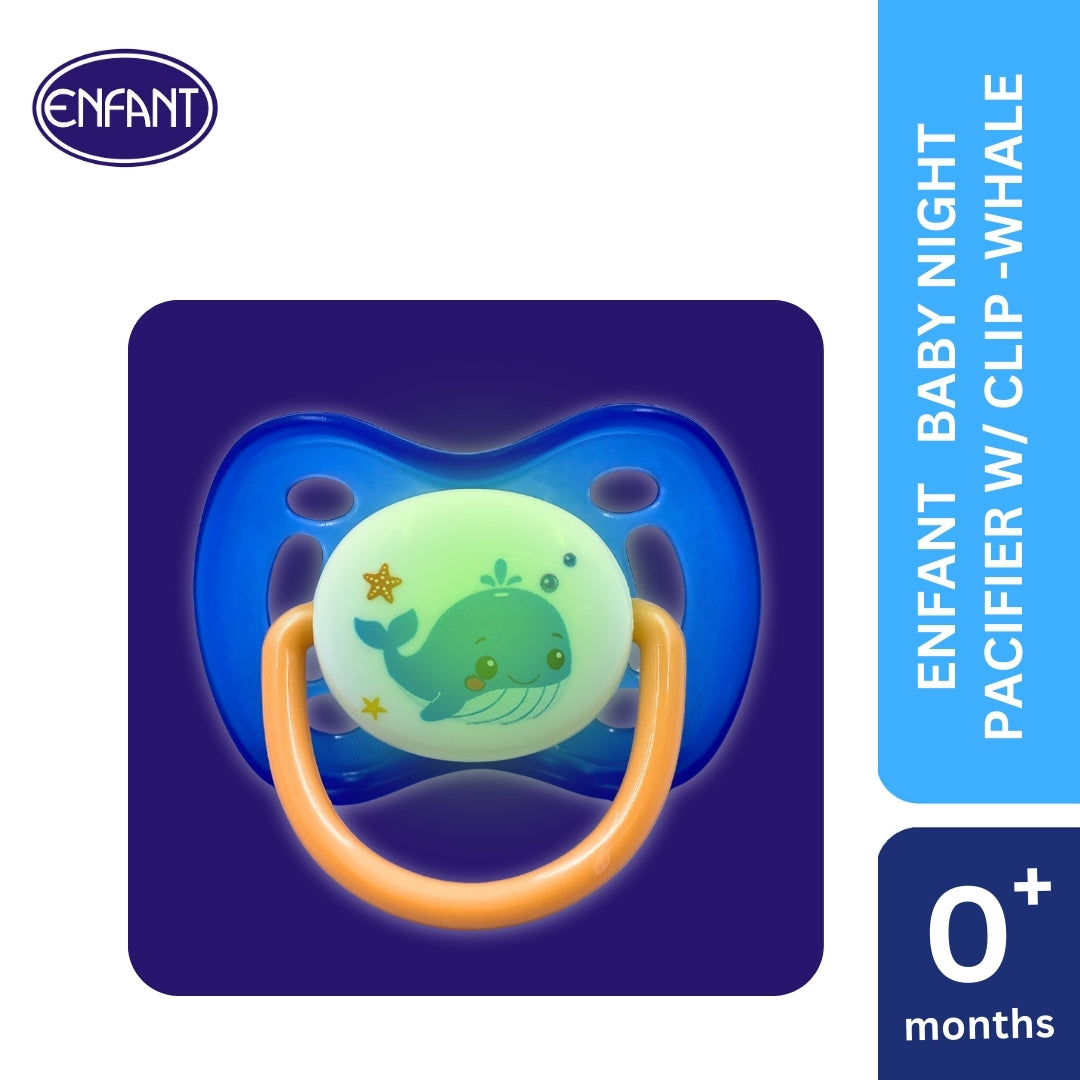 ENFANT BABY PACIFIER GLOW IN THE DARK WITH CLIP ON LANYARD