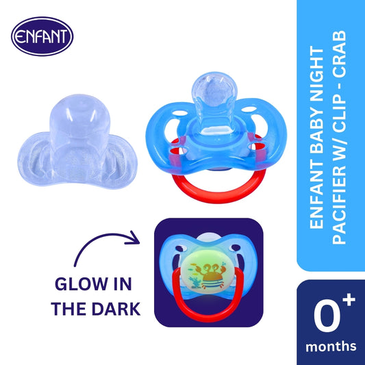ENFANT BABY PACIFIER GLOW IN THE DARK WITH CLIP ON LANYARD