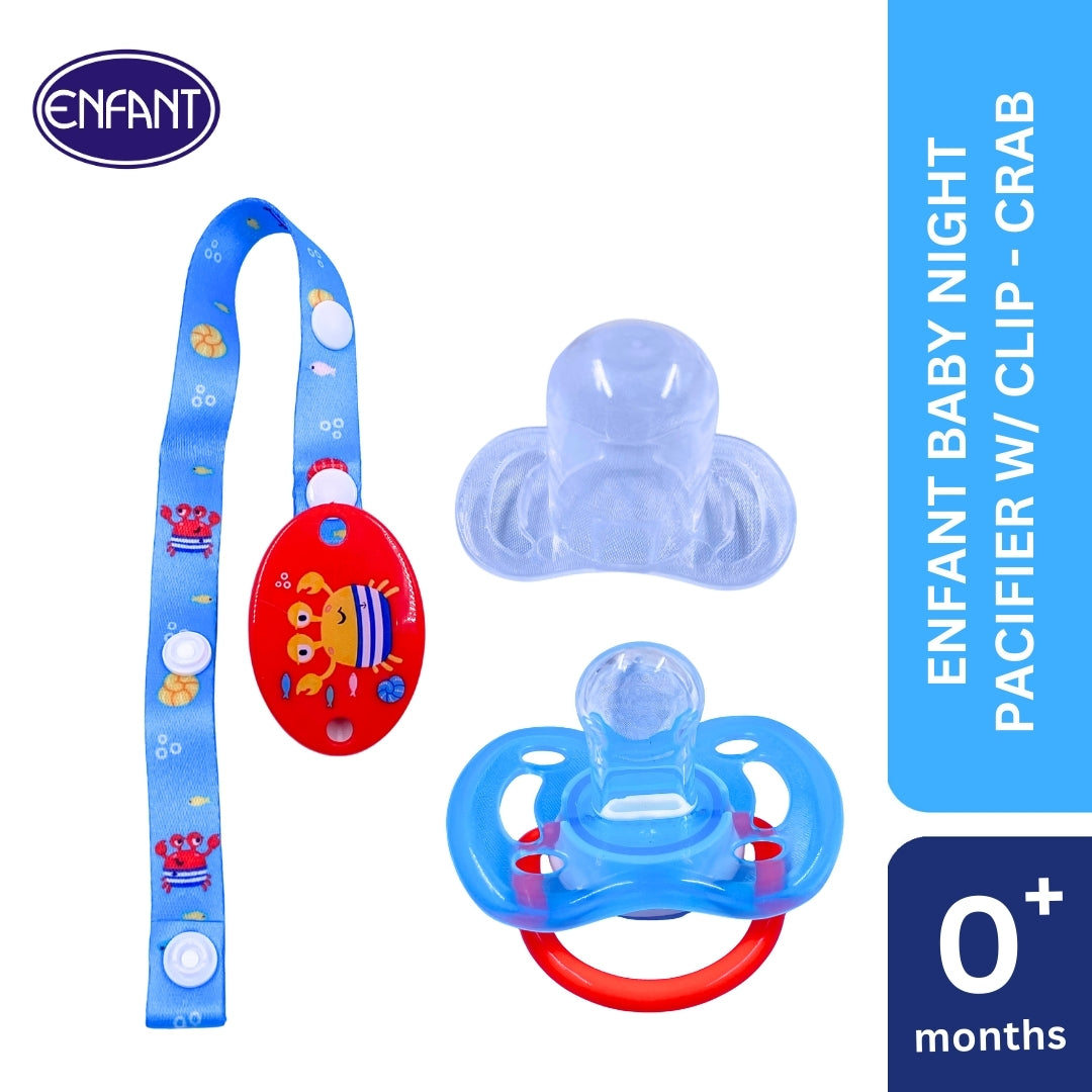 ENFANT BABY PACIFIER GLOW IN THE DARK WITH CLIP ON LANYARD