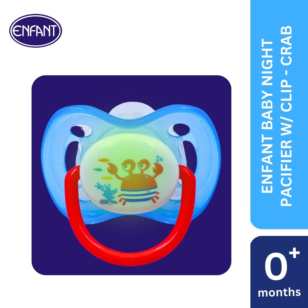 ENFANT BABY PACIFIER GLOW IN THE DARK WITH CLIP ON LANYARD