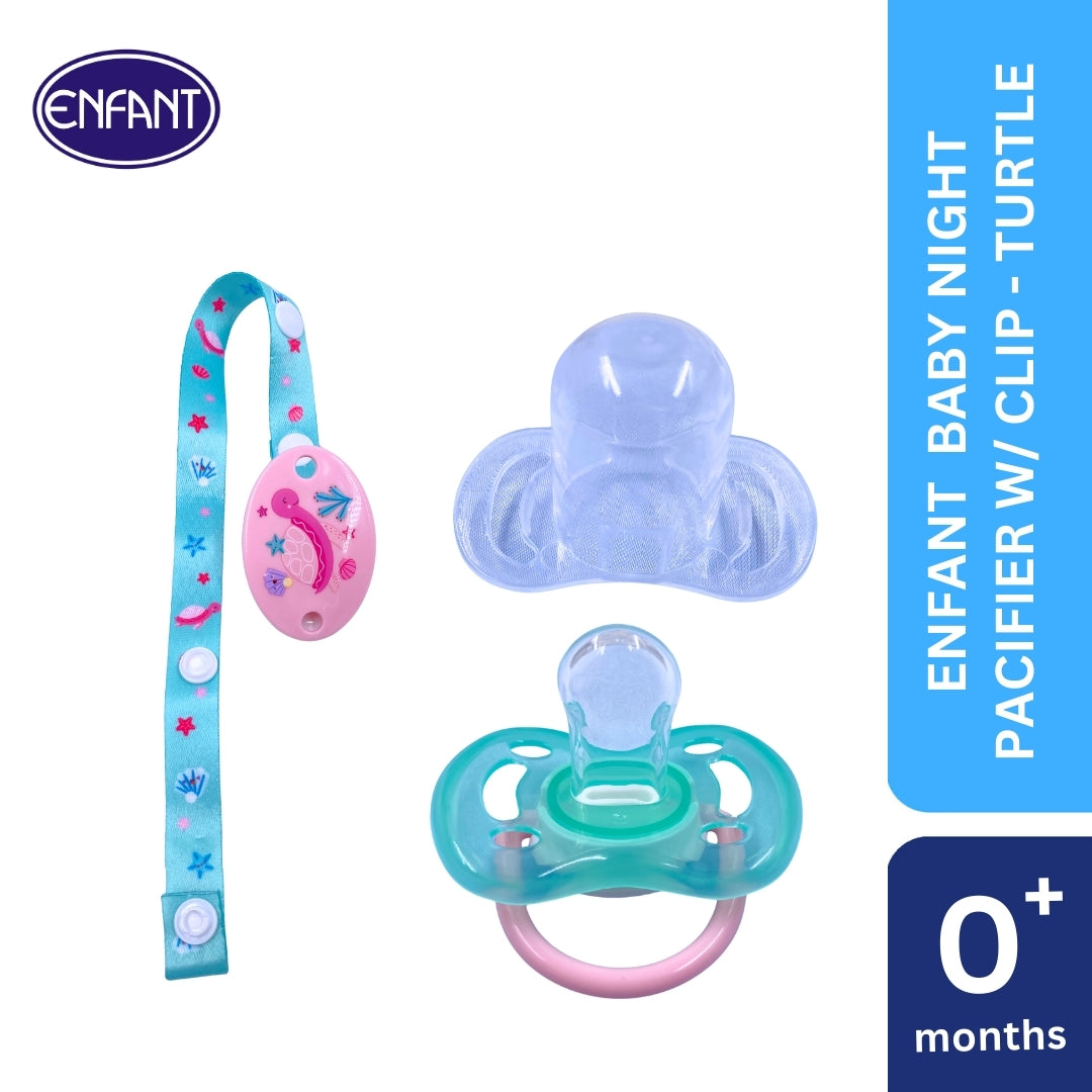 ENFANT BABY PACIFIER GLOW IN THE DARK WITH CLIP ON LANYARD