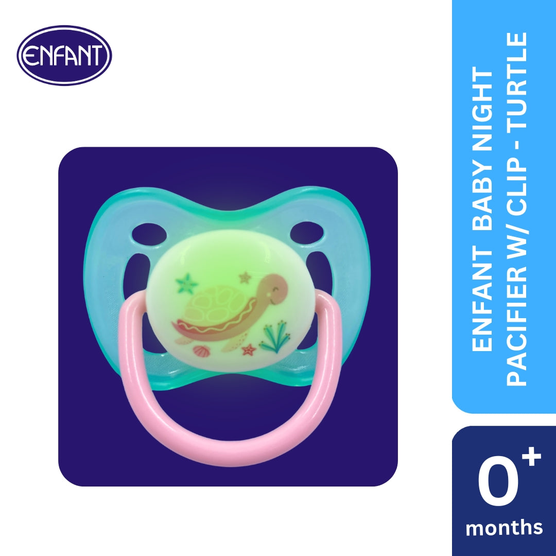 ENFANT BABY PACIFIER GLOW IN THE DARK WITH CLIP ON LANYARD