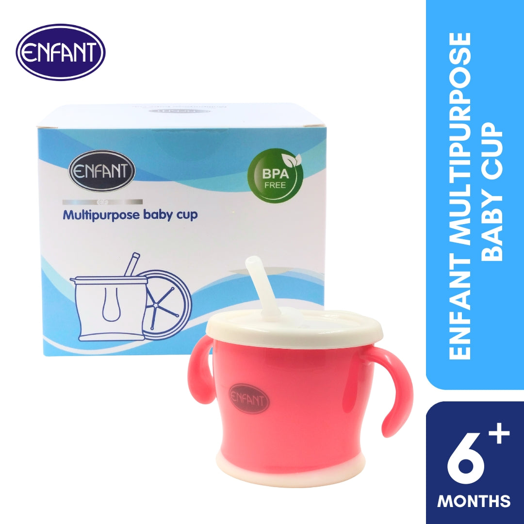 Enfant Multipurpose baby Snack and drinking cup With Silicone straw