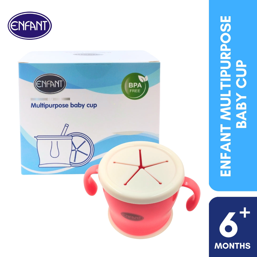 Enfant Multipurpose baby Snack and drinking cup With Silicone straw