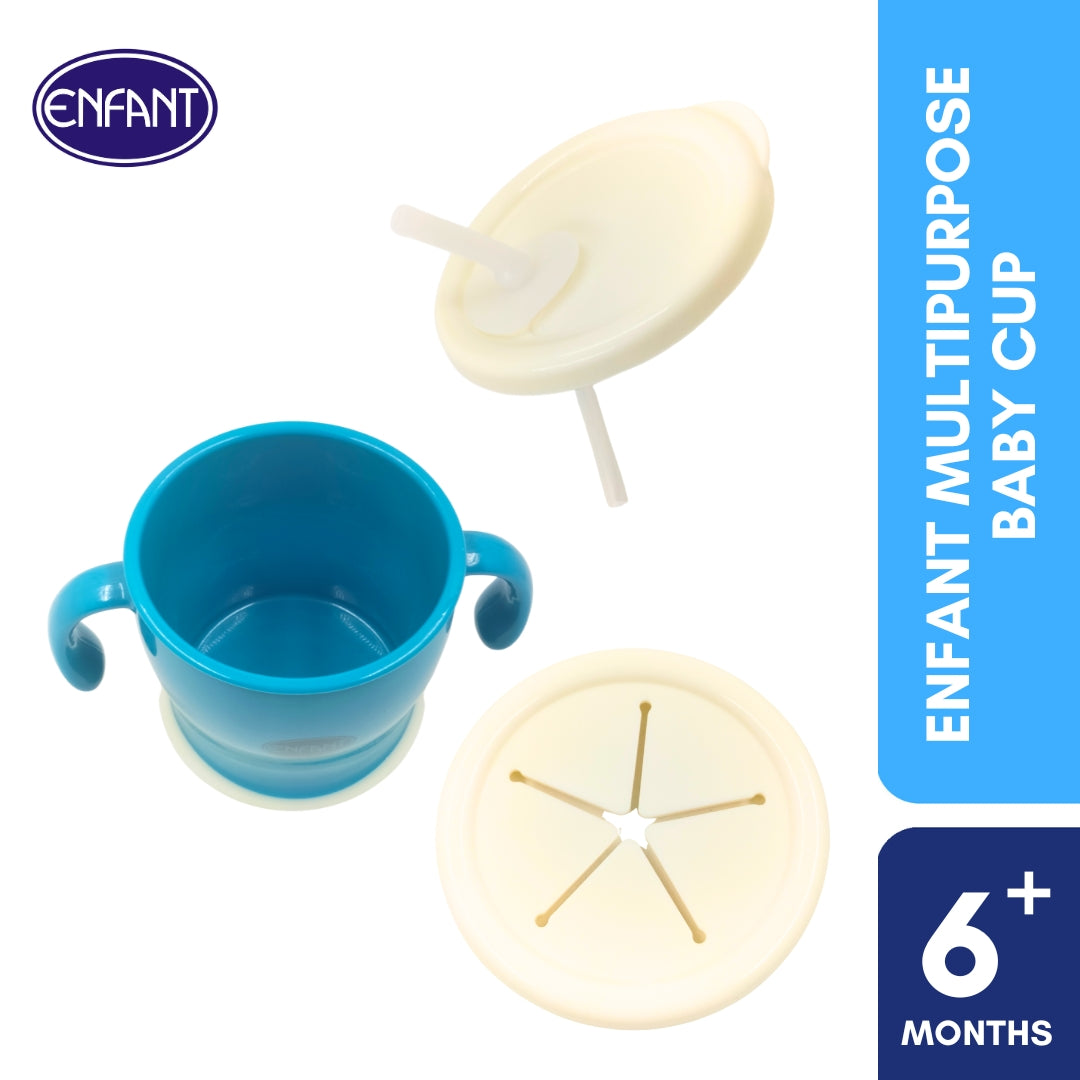 Enfant Multipurpose baby Snack and drinking cup With Silicone straw
