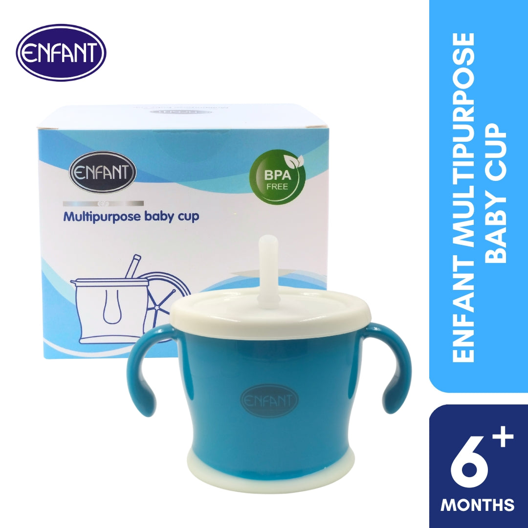 Enfant Multipurpose baby Snack and drinking cup With Silicone straw