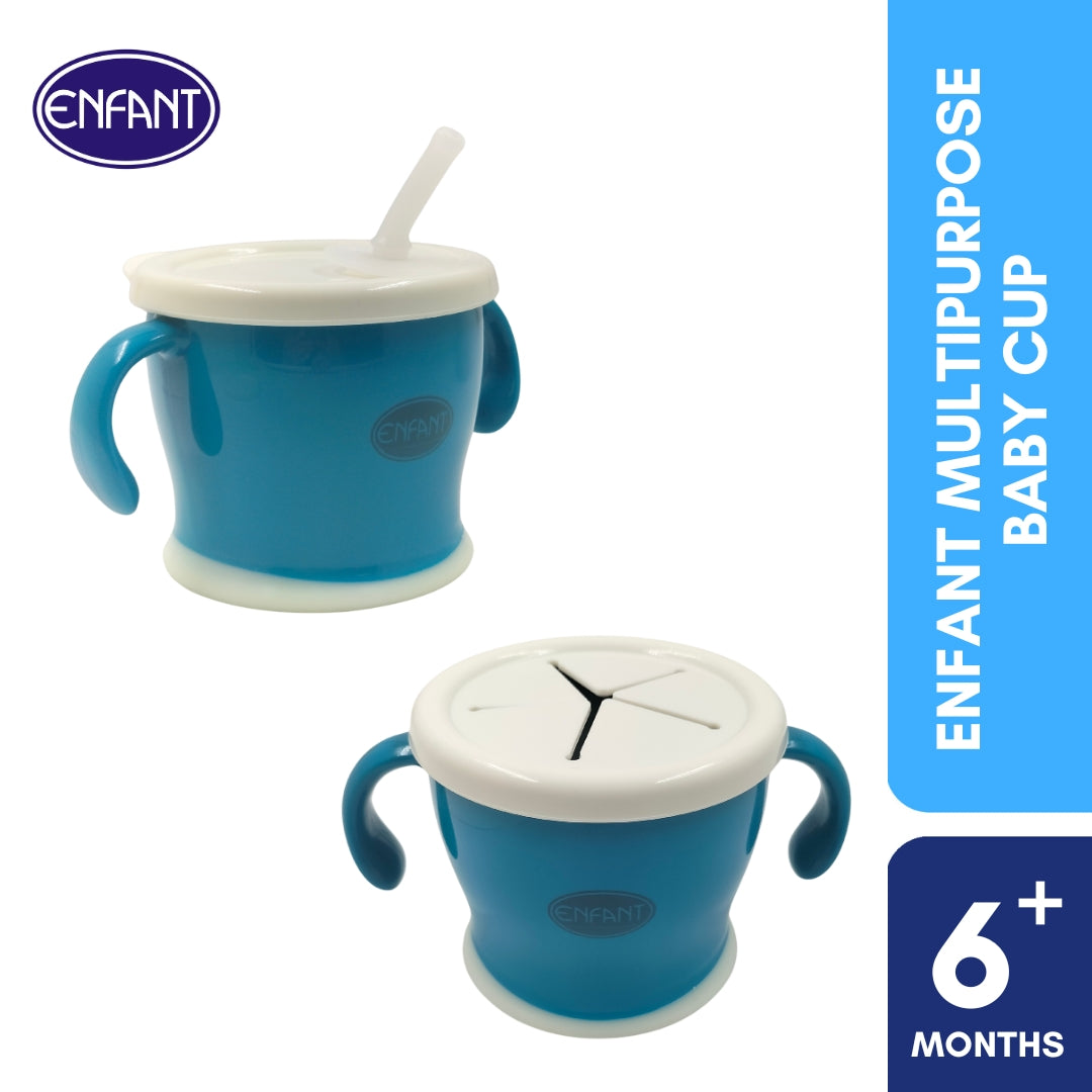 Enfant Multipurpose baby Snack and drinking cup With Silicone straw