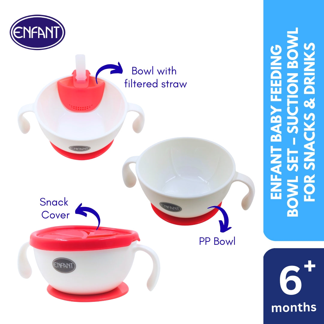 Enfant Baby Feeding Bowl Set – Suction Bowl for Snacks & Drinks