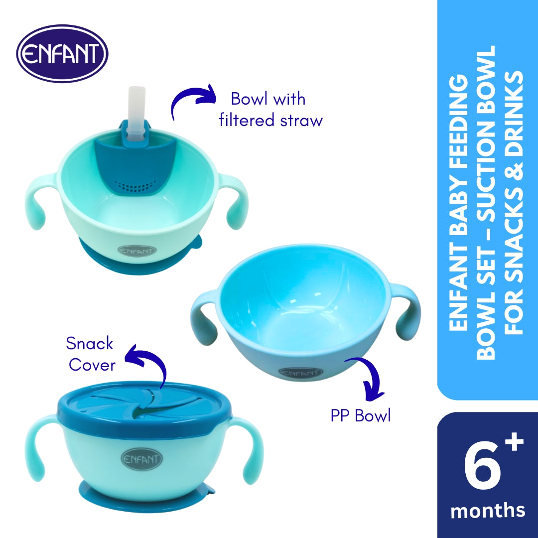 Enfant Baby Feeding Bowl Set – Suction Bowl for Snacks & Drinks