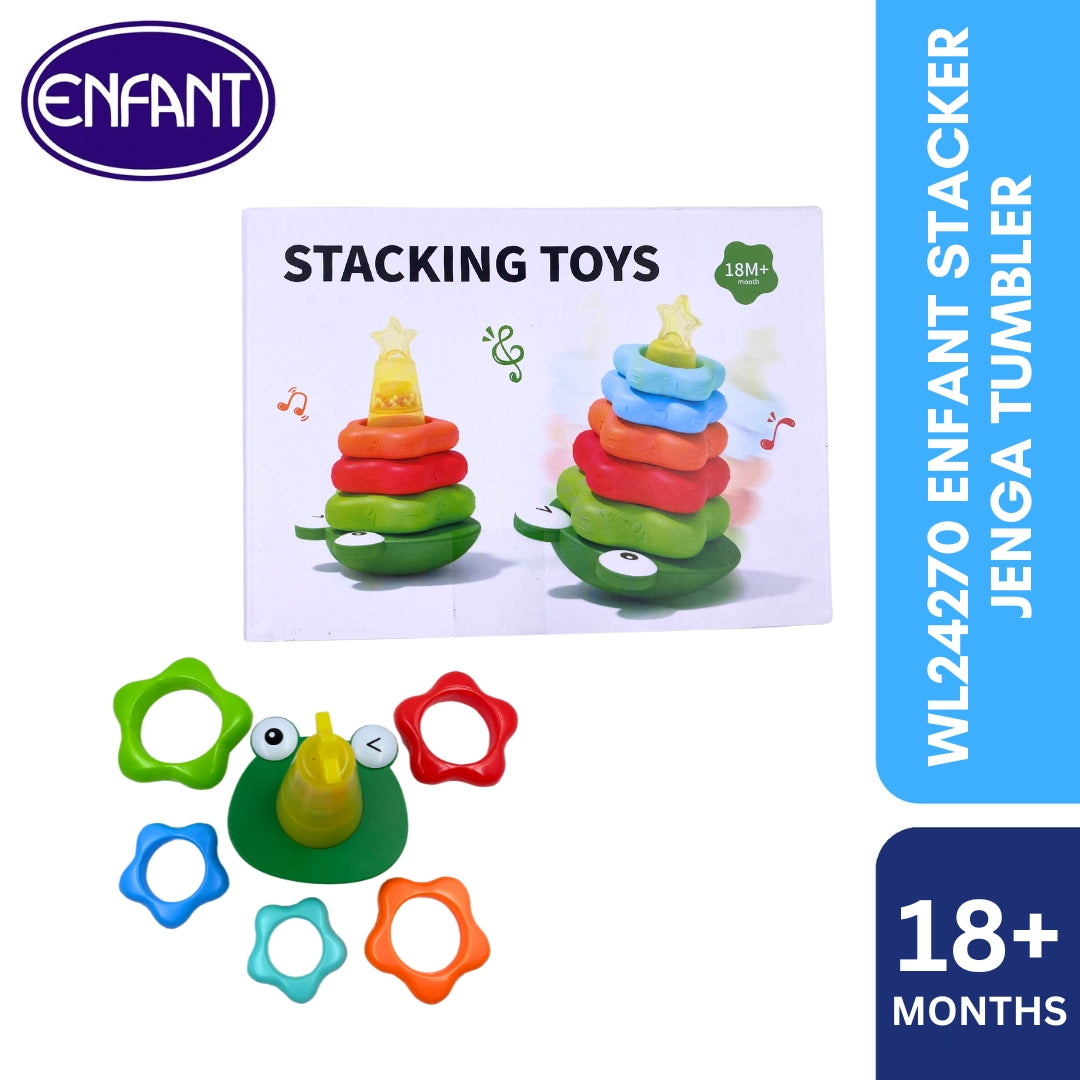 Enfant baby stacker jenga tumbler with different colors and ringing sound