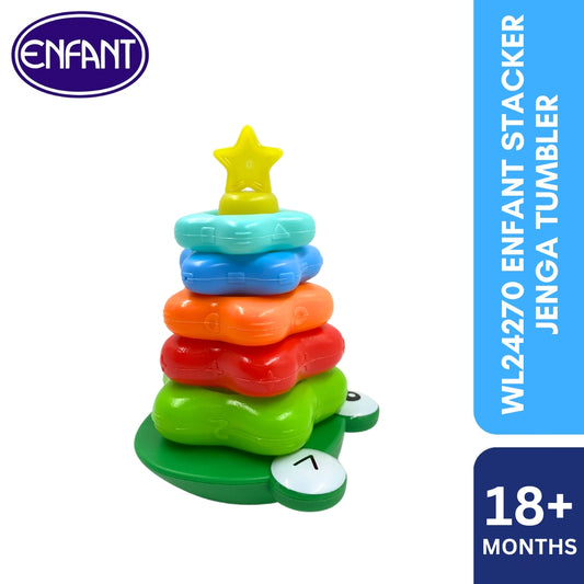 Enfant baby stacker jenga tumbler with different colors and ringing sound