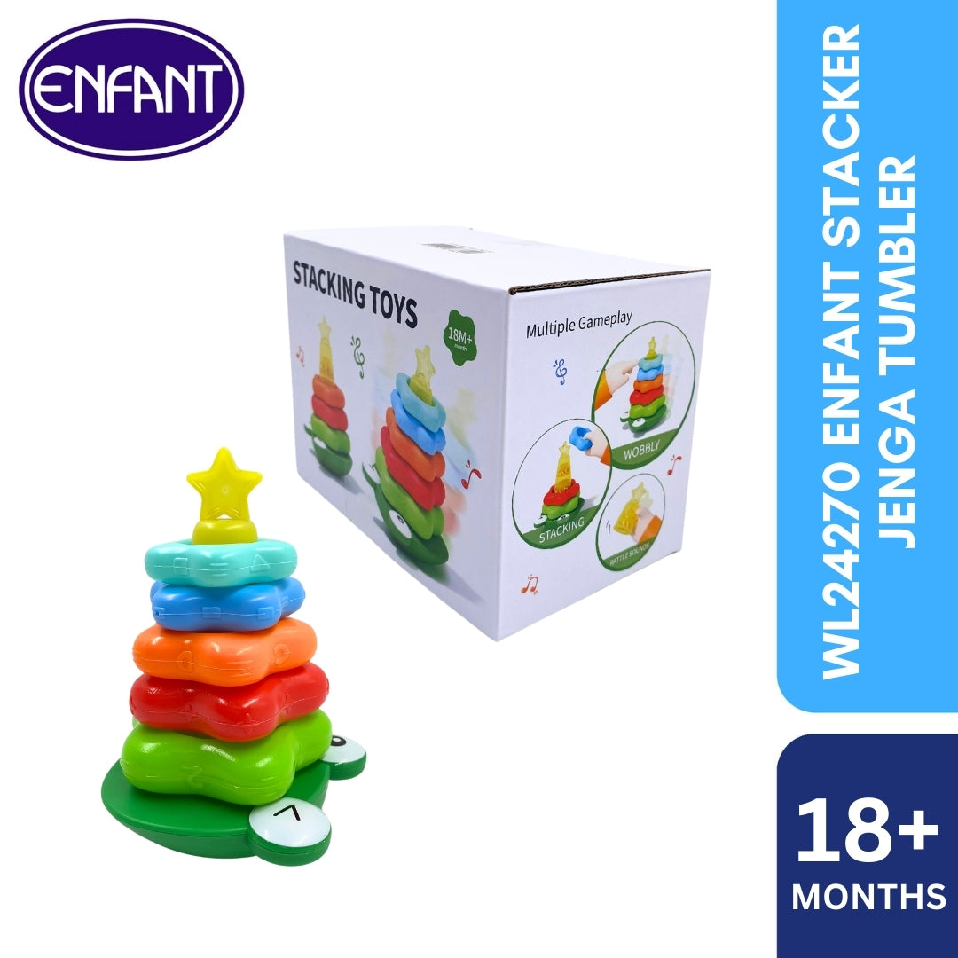 Enfant baby stacker jenga tumbler with different colors and ringing sound