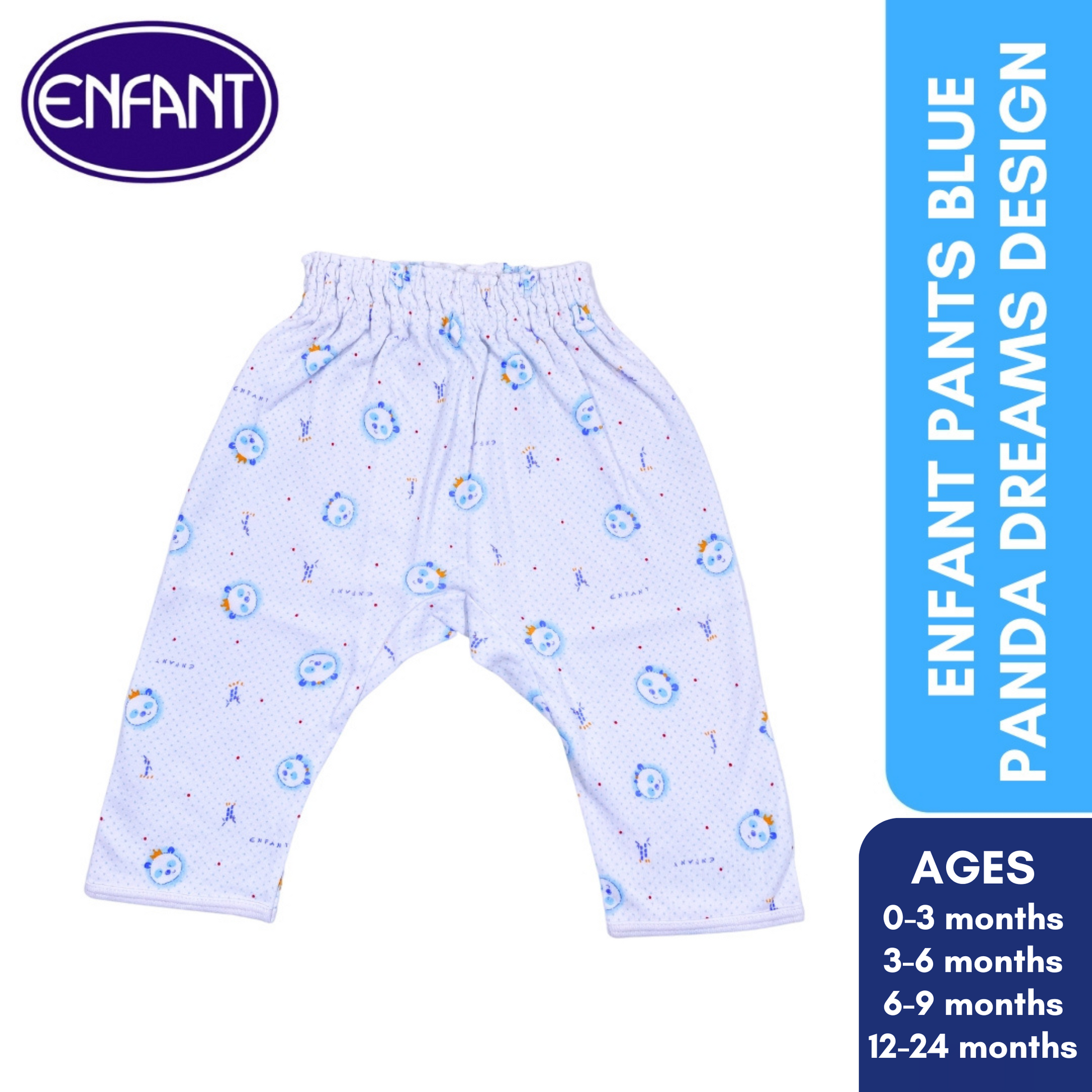 Enfant Pants Blue Panda Dreams Design Blue 60 (0-3 months)