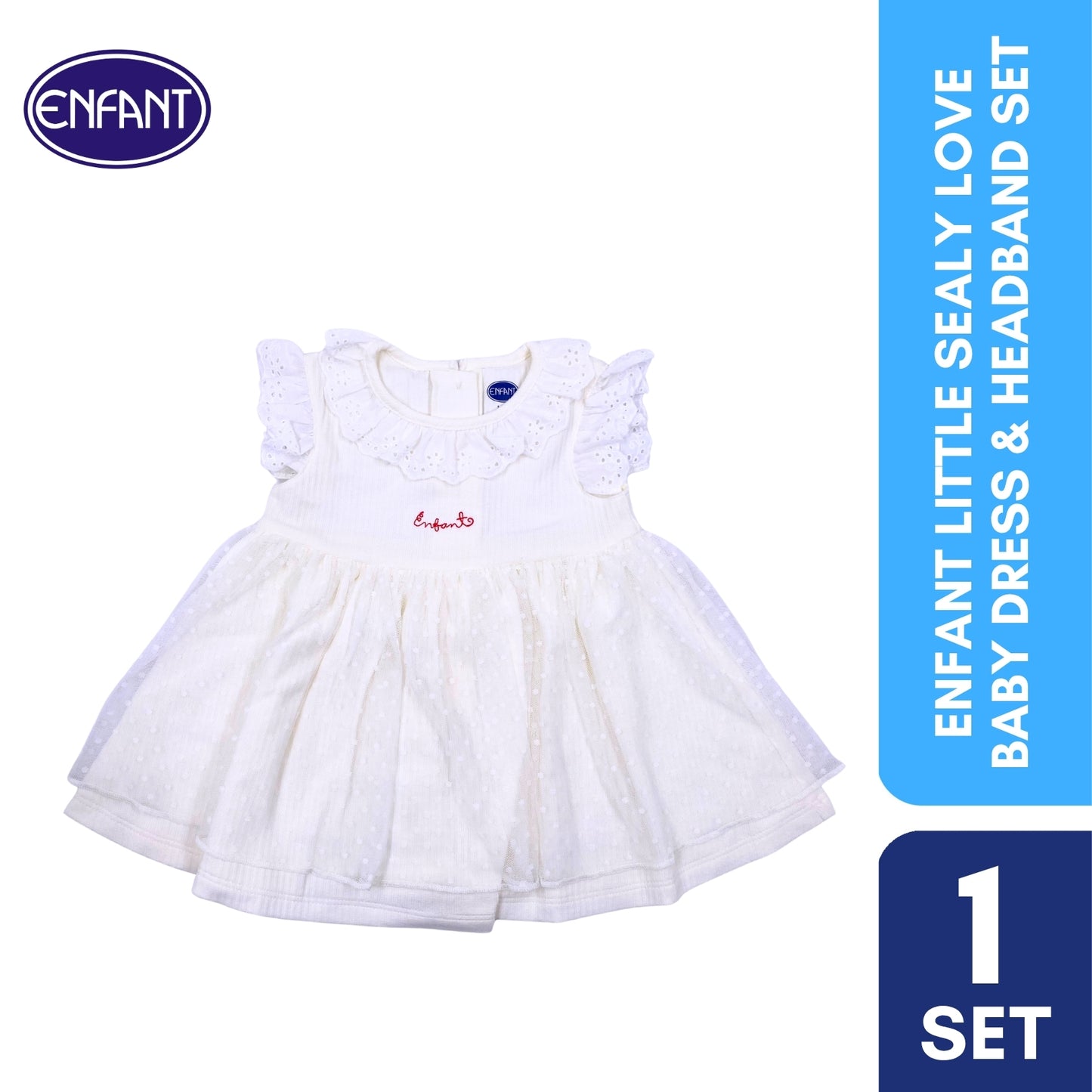 Enfant Little Sealy Love Baby Dress & Headband Set