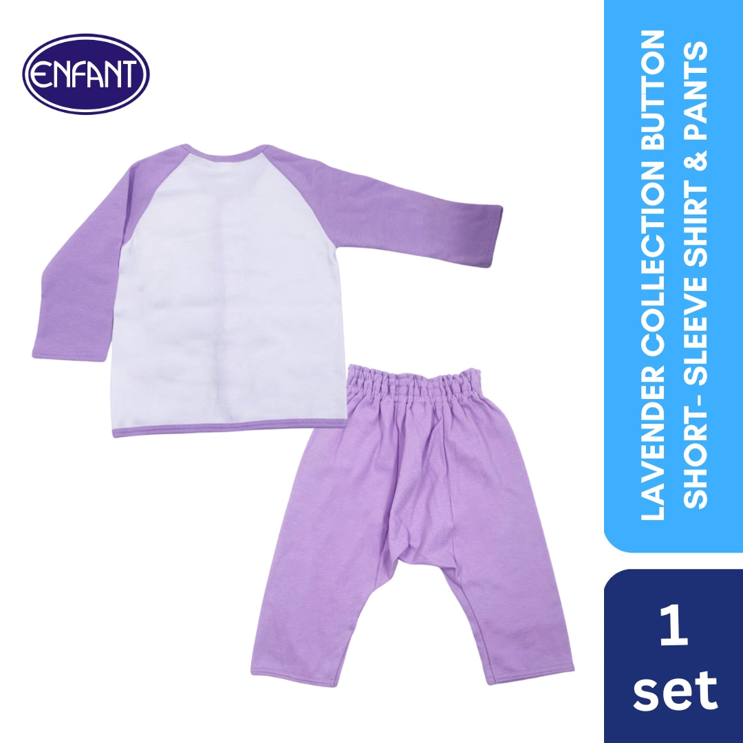 Lavender Collection button Long-Sleeve Shirt & pants with Sheep Design