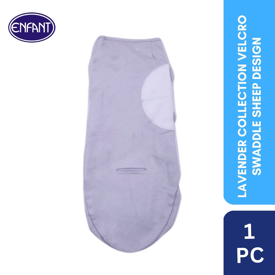 Lavender Collection Velcro Swaddle with Sheep Design