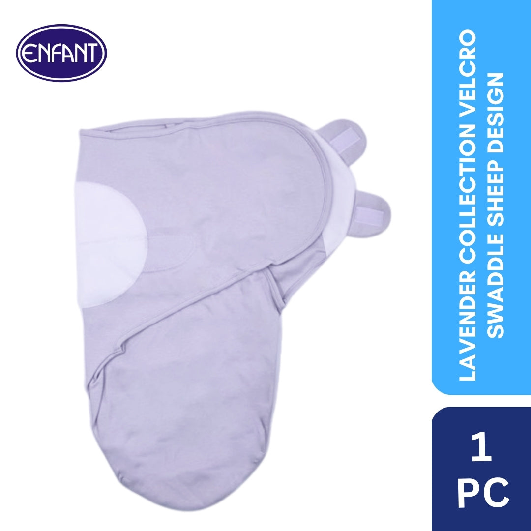 Lavender Collection Velcro Swaddle with Sheep Design