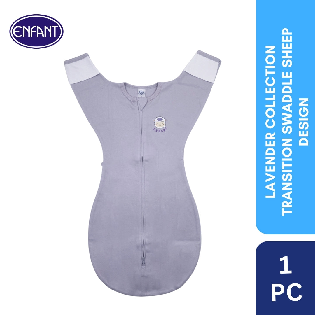 Lavender Collection Transition Swaddle with Sheep Design