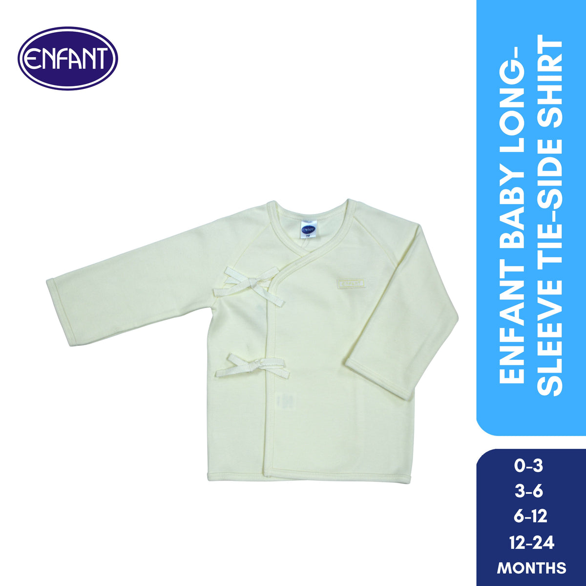 ENFANT Baby Newborn LongSleeves Tieside  SHIRT 100% COTTON US