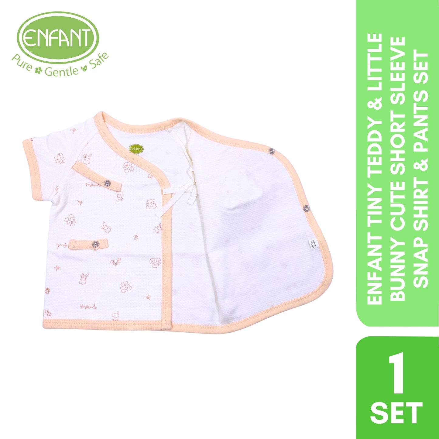 Enfant Tiny Teddy & Little Bunny Short Sleeve Shirt & Shorts Set