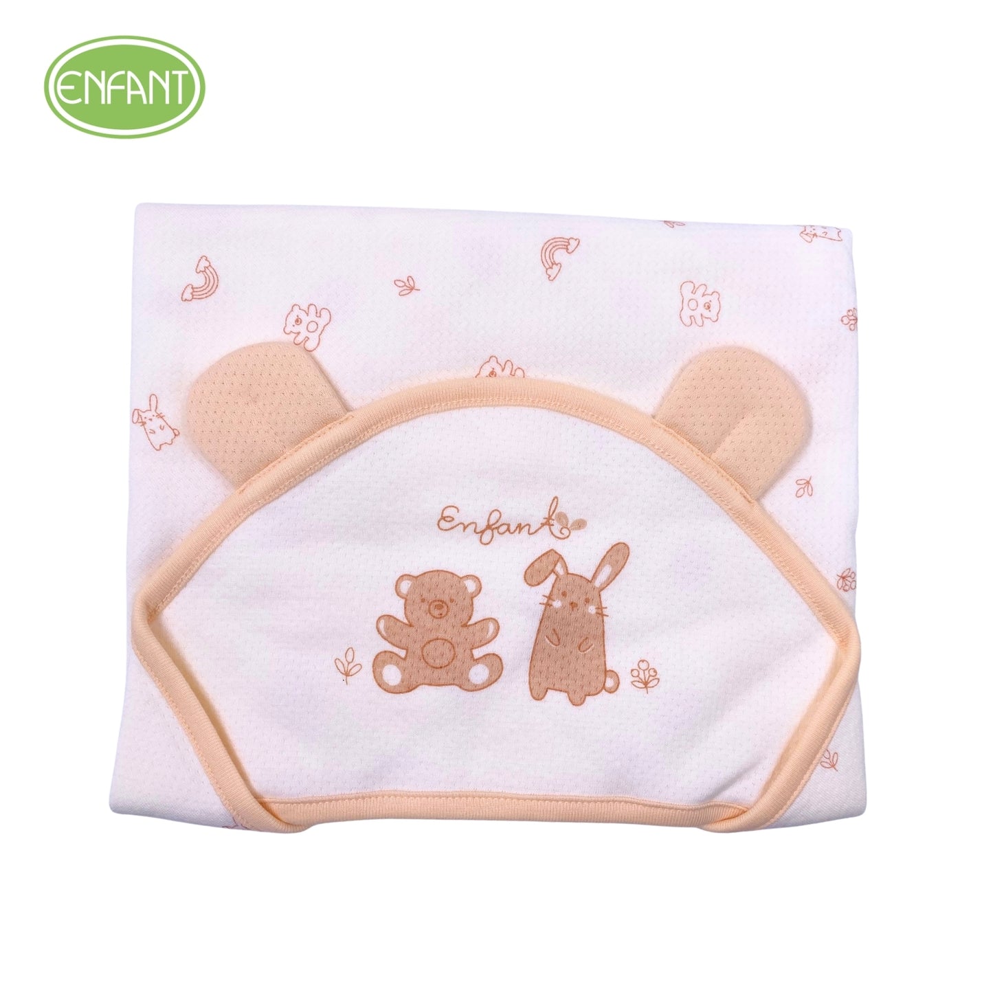 Enfant Tiny Teddy & Little Bunny blanket with hood
