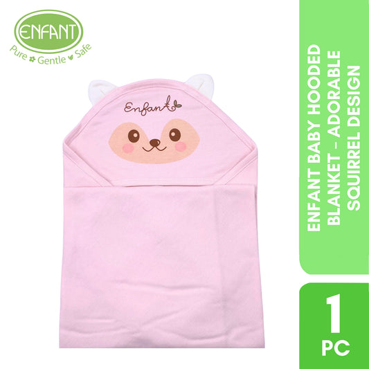 ENFANT Baby Hooded Blanket – Adorable Squirrel Design