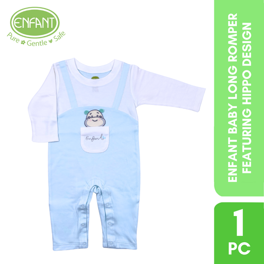 ENFANT BABY LONG ROMPER FEATURING HIPPO DESIGN