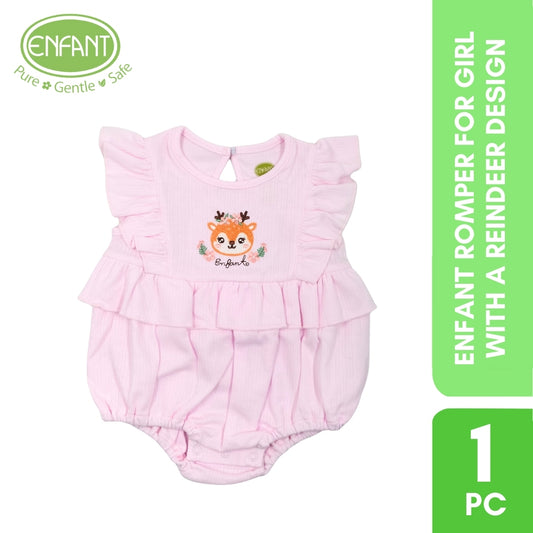 Enfant romper for girl with a reindeer design