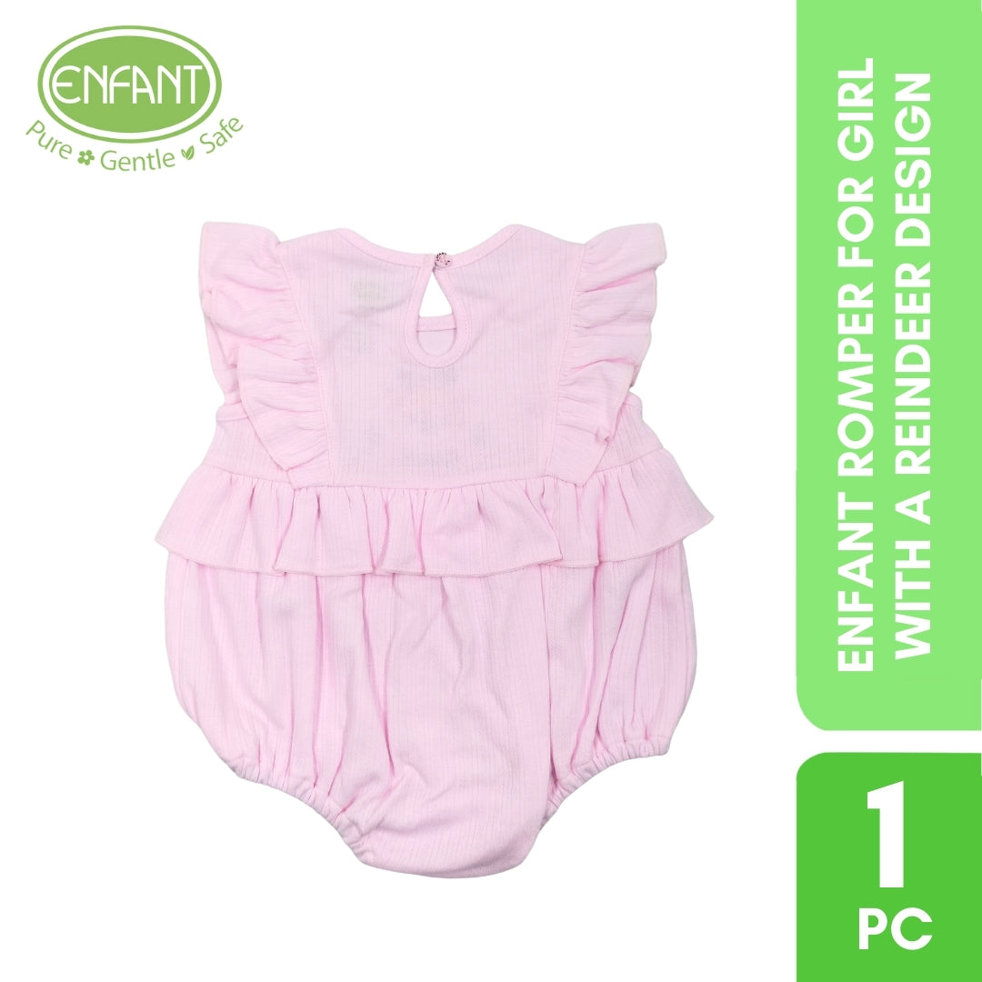Enfant romper for girl with a reindeer design