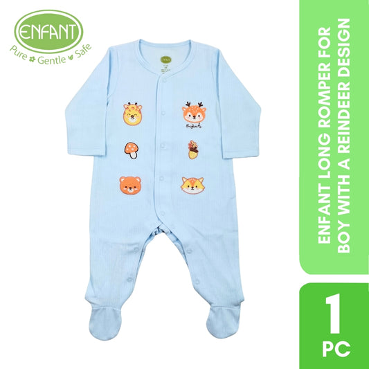 Enfant Long Romper for boy with a reindeer design