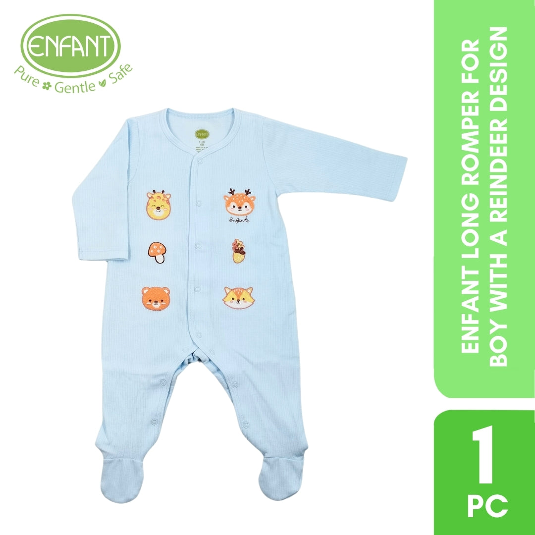 Enfant Long Romper for boy with a reindeer design
