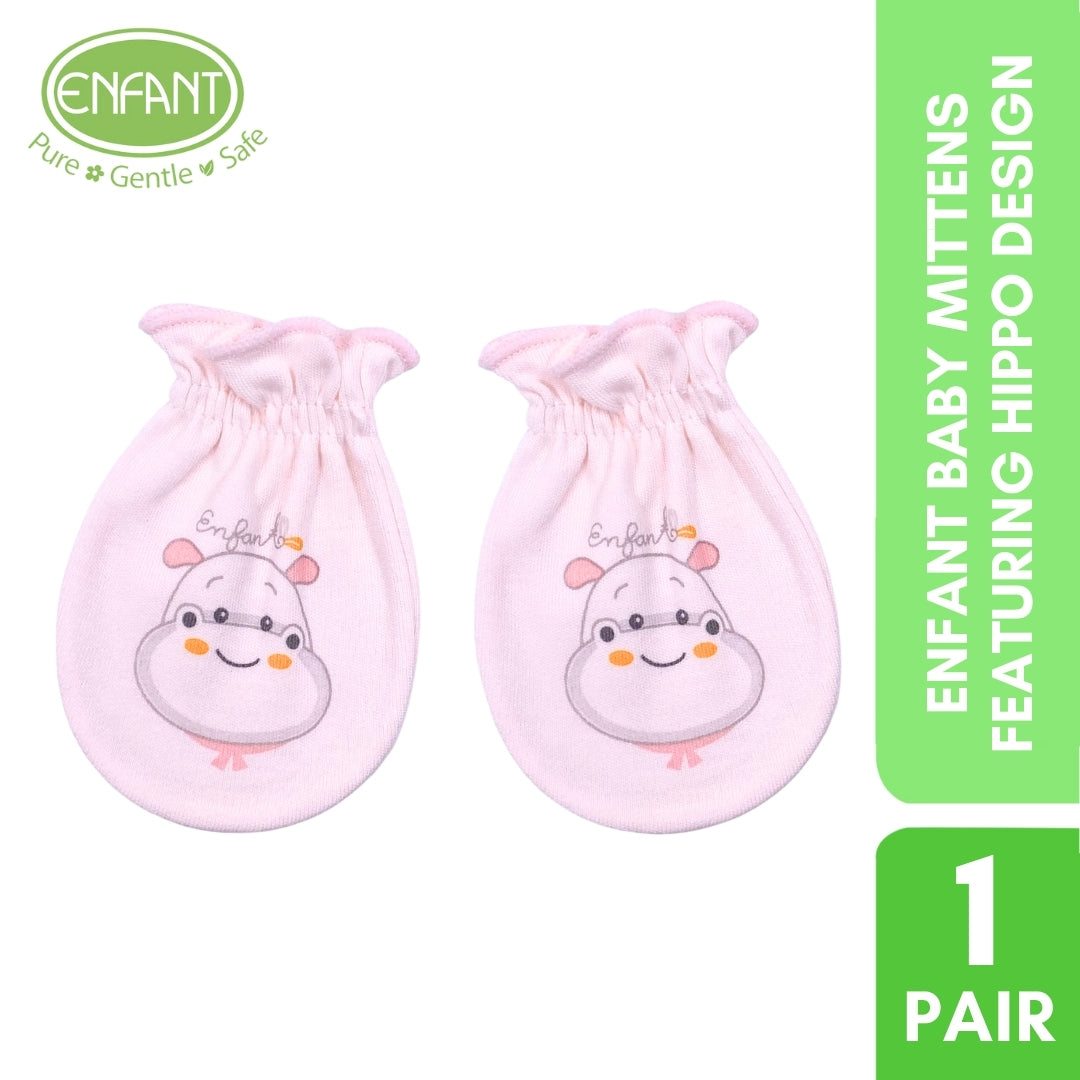 ENFANT BABY MITTENS FEATURING HIPPO DESIGN