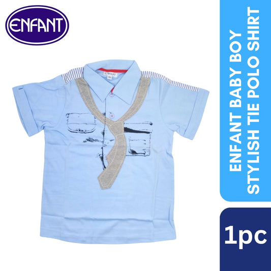 Enfant Baby Boy Stylish Tie Polo Shirt