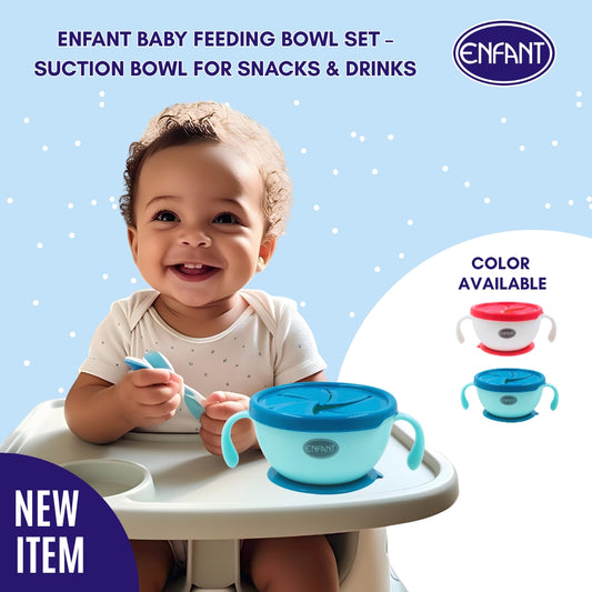 Enfant Baby Feeding Bowl Set – Suction Bowl for Snacks & Drinks