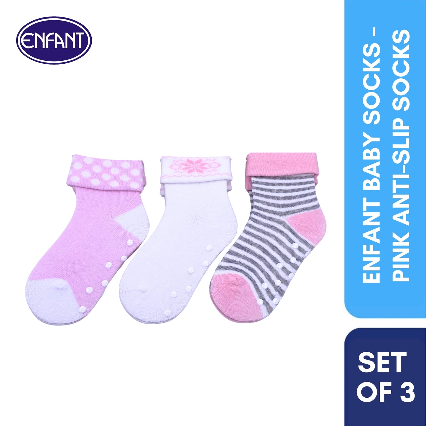 Enfant Baby Socks – Pink Anti-Slip Socks