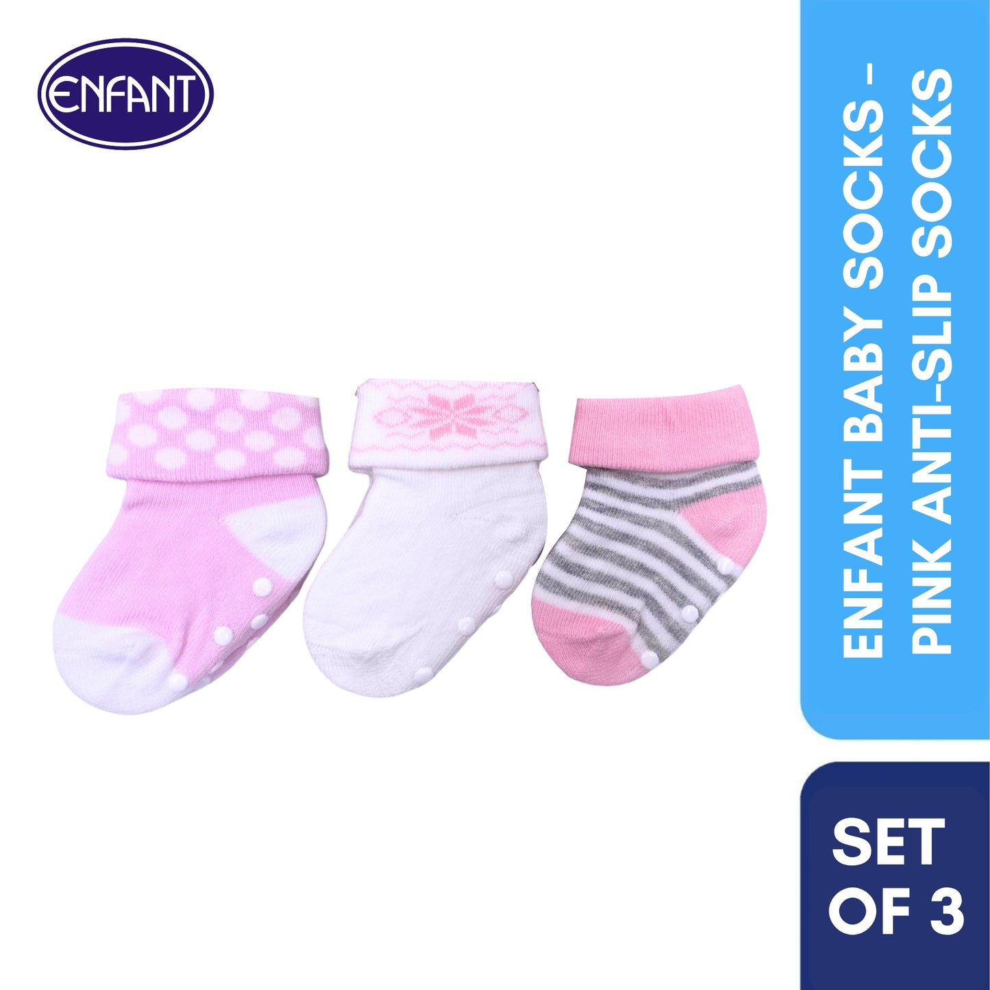 Enfant Baby Socks – Pink Anti-Slip Socks