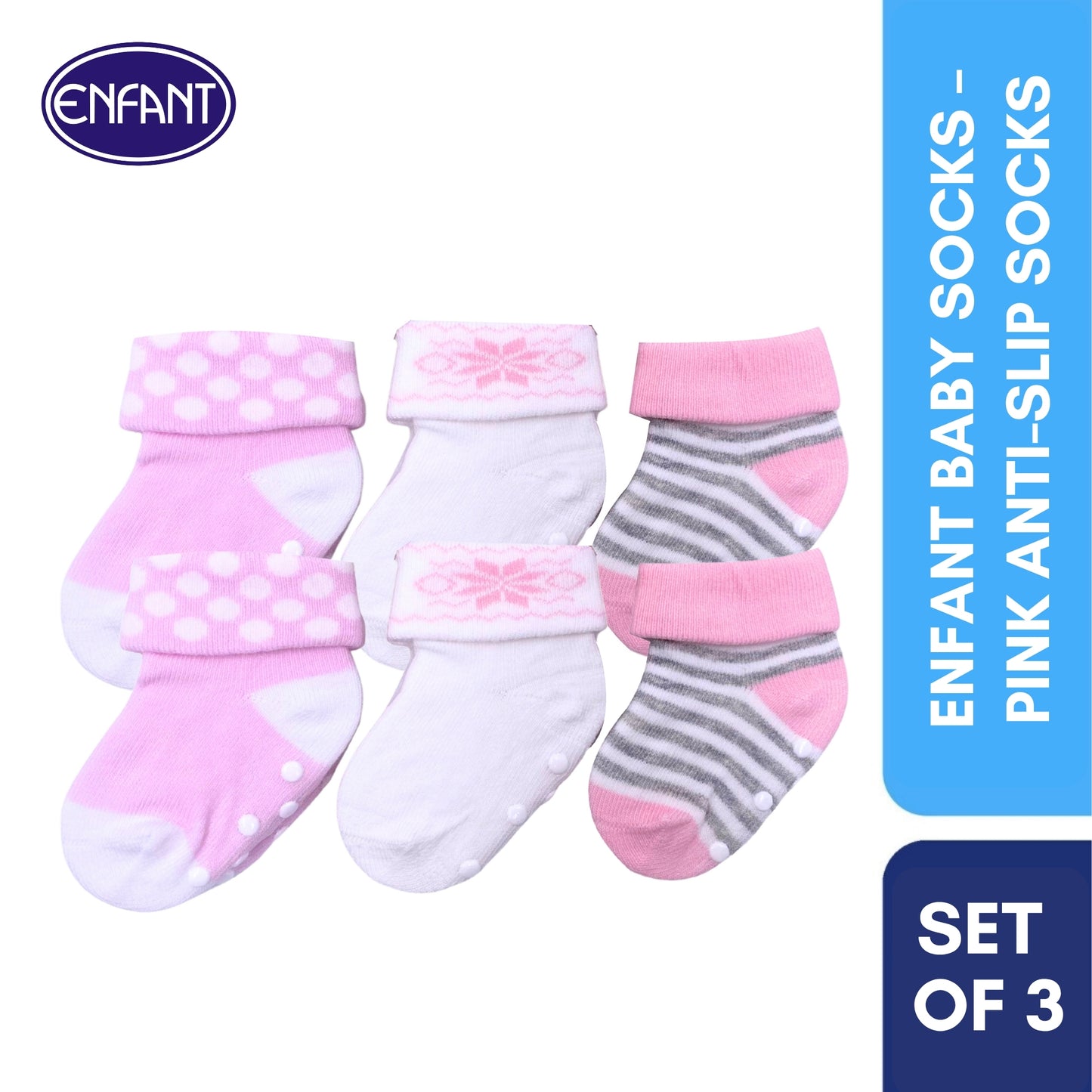 Enfant Baby Socks – Pink Anti-Slip Socks