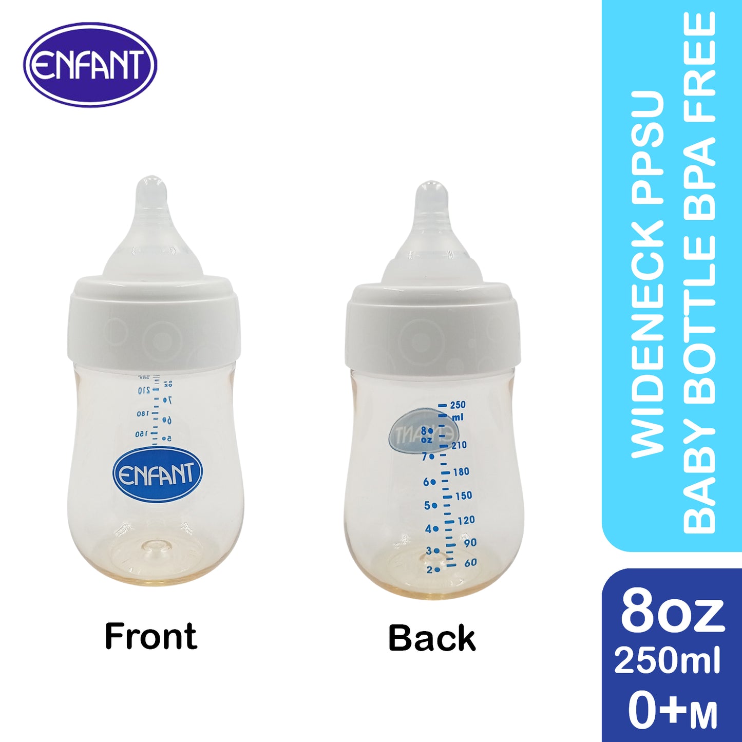 Enfant PPSU Wide Neck Premium Feeding Baby Bottle (Anti-Colic) 5oz or 8 oz