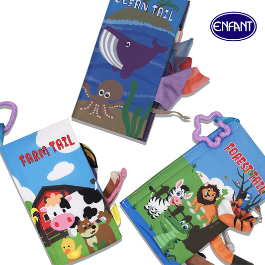 Enfant Soft Baby Cloth Books Ocean Tail/Forest Tail/ Farm Tail