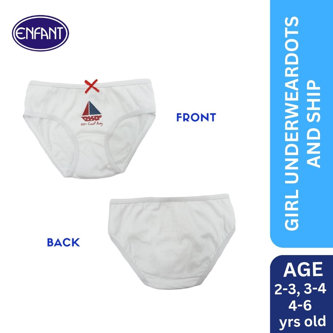 Enfant Girl underwear kids toddler brief Panty (3 pairs) (2-3, 3-4, 4-6 yrs)