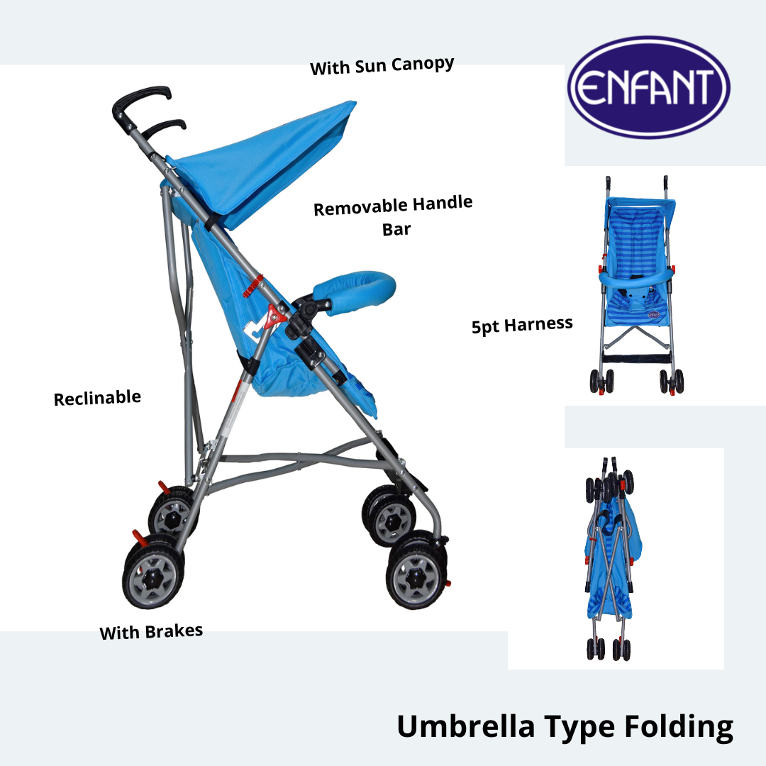 Enfant Lightweight Umbrella Buggy Stroller for Baby and Toddlers - Compact Fold - Girl, boy, unisex